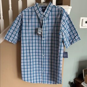 Men's Blue and White Checkered Shirt Size XXLT NWT